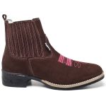 Bota Texana Country Bico Quadrado Em couro Botina Rodeio Feminina