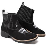 Bota Texana Country Bico Quadrado Em couro Botina Rodeio Masculina
