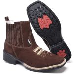 Bota Texana Country Bico Quadrado Em couro Botina Rodeio Masculina