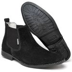 Bota Chelsea Masculina Tradicional Couro Camurça Botina Classica Resistente