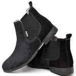 Bota Chelsea Masculina Tradicional Couro Camurça Botina Classica Resistente