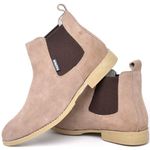 Bota Chelsea Masculina Tradicional Couro Camurça Botina Classica Resistente