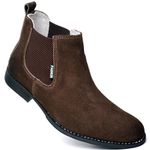 Bota Chelsea Masculina Tradicional Couro Camurça Botina Classica Resistente