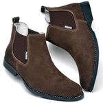 Bota Chelsea Masculina Tradicional Couro Camurça Botina Classica Resistente