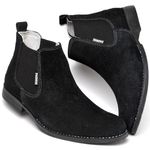 Bota Chelsea Masculina Tradicional Couro Camurça Botina Classica Resistente