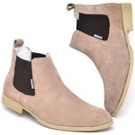 Bota Chelsea Masculina Tradicional Couro Camurça Botina Classica Resistente