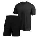 Conjunto Camiseta e Bermuda Masculina Basica Tendencia Lisa Sem Estampa