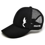 Boné Trucker Casual Aba Curva Ajustavel com Telinha Preto e o Branco