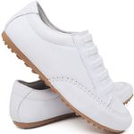 Tenis Feminino Mocassim Confortavel Couro Ecologico Casual Dia a Dia Elastico