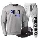 Kit Conjunto Moletom Gola Careca Polo Duo Agasalho Outono Inverno Flanelado E Boné
