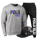 Kit Conjunto Moletom Gola Careca Polo Duo Agasalho Outono Inverno Flanelado E Boné