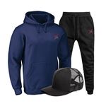 Kit Conjunto Blusa Moletom Ganguru Dex Xtreme Agasalho Outono Inverno Flanelado E Bone