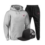 Kit Conjunto Blusa Moletom Ganguru Dex Xtreme Agasalho Outono Inverno Flanelado E Bone