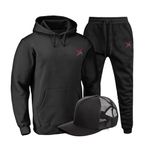 Kit Conjunto Blusa Moletom Ganguru Dex Xtreme Agasalho Outono Inverno Flanelado E Bone