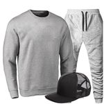 Kit Conjunto Moletom Gola Careca Liso Agasalho Outono Inverno Flanelado E Boné
