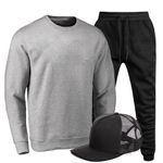 Kit Conjunto Moletom Gola Careca Liso Agasalho Outono Inverno Flanelado E Boné