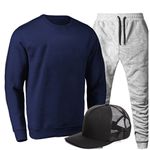 Kit Conjunto Moletom Gola Careca Liso Agasalho Outono Inverno Flanelado E Boné