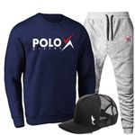 Kit Conjunto Moletom Gola Careca Polo Xtreme Agasalho Outono Inverno Flanelado e Bone