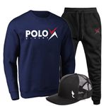 Kit Conjunto Moletom Gola Careca Polo Xtreme Agasalho Outono Inverno Flanelado e Bone
