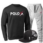 Kit Conjunto Moletom Gola Careca Polo Xtreme Agasalho Outono Inverno Flanelado e Bone