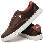 Tenis Para Escola Infantil Confortavel E Duradouro Preto, Azul e Marrom