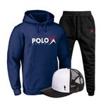 Kit Conjunto Blusa Moletom Ganguru Polo Xtreme Agasalho Outono Inverno Flanelado E Bone