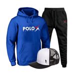 Kit Conjunto Blusa Moletom Ganguru Polo Xtreme Agasalho Outono Inverno Flanelado E Bone