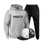 Kit Conjunto Blusa Moletom Ganguru Polo Xtreme Agasalho Outono Inverno Flanelado E Bone