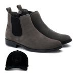 kit Botina Chelsea Masculina Polo North Cinza + Boné General Urso