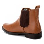 Botina Country Masculina Chelsea Boot Toda Em Couro Liso Whisky Clássico