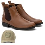kit Botina Chelsea Masculina Polo North Whisky + Boné General Urso