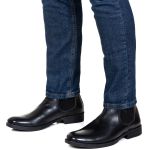 Botina Country Masculina Chelsea Boot Toda Em Couro Liso Preto Clássico