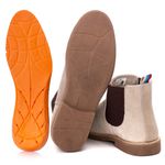 Kit Botina Chelsea Masculina Polo North Areia + Sandália Comfort Todo em Couro