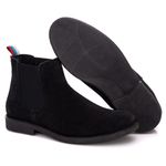 Kit Botina Chelsea Masculina Polo North Preta + Chinelo Comfort Todo em Couro 