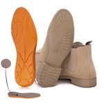 Kit Botina Chelsea Masculina Polo North Areia/Areia + Chinelo Comfort Todo em Couro 