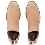 Kit Botina Chelsea Masculina Polo North Areia/Areia + Chinelo Comfort Todo em Couro 