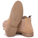 Kit Botina Chelsea Masculina Polo North Areia/Areia + Chinelo Comfort Todo em Couro 