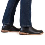 Botina Country Masculina Chelsea Polo North Clássica em couro preto