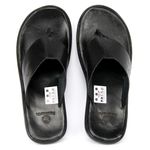 Chinelo Polo North Premium Preto em couro Ultra Comfort