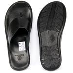 Chinelo Polo North Premium Preto em couro Ultra Comfort