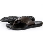 Chinelo Polo North Premium Marrom em couro Ultra Comfort