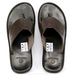 Chinelo Polo North Premium Marrom em couro Ultra Comfort