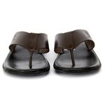 Chinelo Polo North Premium Marrom em couro Ultra Comfort