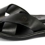 Sandália Ultra Comfort Polo North Premium em Couro Preto