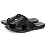 Sandália Ultra Comfort Polo North Premium em Couro Preto