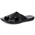 Sandália Ultra Comfort Polo North Premium em Couro Preto