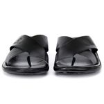 Sandália Ultra Comfort Polo North Premium em Couro Preto