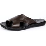 Sandália Ultra Comfort Polo North Premium em Couro Marrom