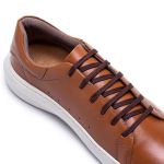 Sapatênis Masculino em Couro Whisky Modelo Exclusivo Polo North