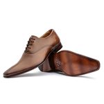 Sapato Social Oxford Whisky Polo North Premium Solado de Couro